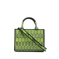furla petit sac cabas à logo en jacquard - vert