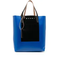 marni sac cabas à design bicolore - bleu
