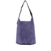 the attico sac cabas en daim à logo - violet