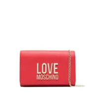 love moschino pochette en cuir artificiel à logo lettre - rouge