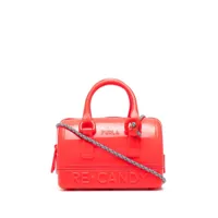 furla mini sac cabas à logo embossé - rouge