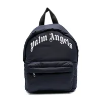 palm angels kids sac à dos zippé à patch logo - bleu