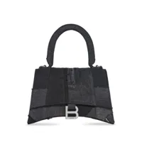 balenciaga sac à main hourglass à design patchwork - noir