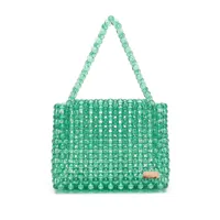 0711 sac à main à ornements de perles - vert