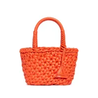 alanui petit sac cabas icon en cuir - orange
