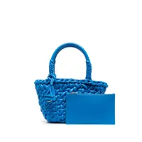 alanui petit sac cabas en cuir à design tressé - bleu
