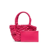alanui petit sac cabas en cuir à design tressé - rose