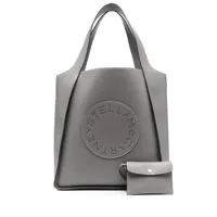 stella mccartney sac cabas à logo perforé - gris