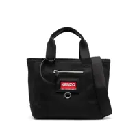 kenzo sac cabas à étiquette logo - noir