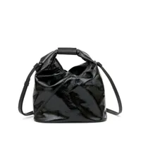 mm6 maison margiela sac à main à design triangulaire - noir