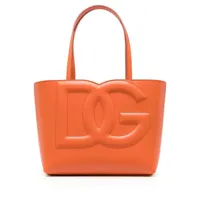 dolce & gabbana petit sac cabas en cuir à logo dg - orange