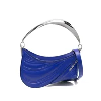 mugler petit sac cabas embossé spiral curve 01 - bleu