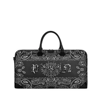 philipp plein sac cabas en cuir à logo imprimé - noir