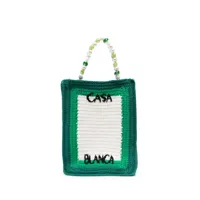 casablanca sac cabas tennis club en crochet - vert