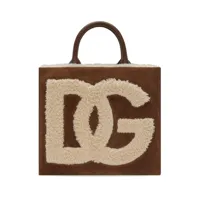 dolce & gabbana sac à main logo brodé - marron