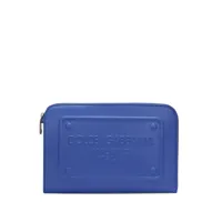 dolce & gabbana pochette en cuir à plaque logo - bleu