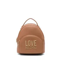 love moschino mini sac à dos à plaque logo - marron