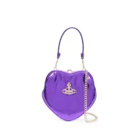 vivienne westwood sac cabas métallisé belle à design cœur - violet