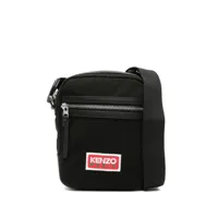 kenzo sacoche à patch logo - noir