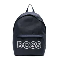 boss kidswear sac à dos à logo imprimé - bleu