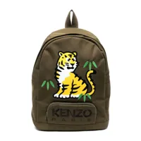 kenzo kids sac à dos à logo brodé - vert