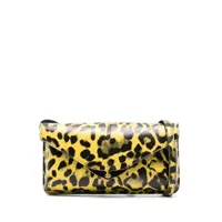 zadig&voltaire portefeuille en cuir borderline à imprimé léopard - jaune