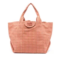 see by chloé sac cabas imprimé à logo brodé - orange
