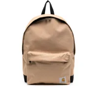 carhartt wip sac à dos zippé à patch logo - marron