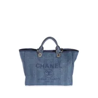 chanel pre-owned grand sac cabas deauville 2019-2020 - bleu
