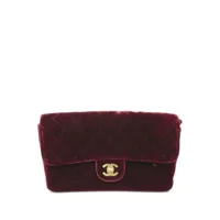 chanel pre-owned sac à dos classic flap en velours pre-owned (1995) - rouge