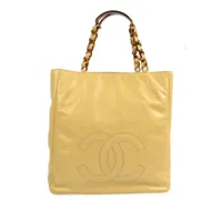 chanel pre-owned sac cabas à anses en chaîne (1998) - jaune