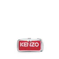 kenzo sacoche métallisée à logo imprimé - argent