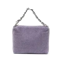 patrizia pepe sac à main maxichain à ornements strassés - violet