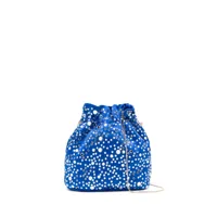 rosantica sac seau selene illusione à ornements en crital - bleu