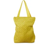 bottega veneta pre-owned sac cabas en cuir intrecciato - jaune