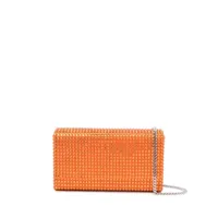 amina muaddi mini pochette superamini paloma à ornements en cristal - orange