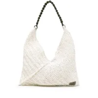 0711 sac de plage lilo à design tressé - blanc