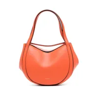 wandler mini sac à main lin en cuir - orange