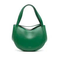 wandler mini sac à main lin en cuir - vert