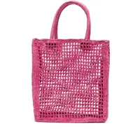 manebi sac cabas à design tressé - rose