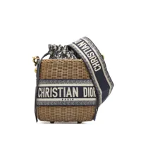 christian dior pre-owned sac seau oblique wicker pre-owned - marron