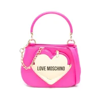 love moschino mini sac cabas à main à logo émaillé - rose