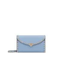 valentino garavani portefeuille à bride en chaîne - bleu