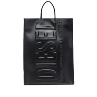 diesel sac cabas dsl 3d l x à logo embossé - noir