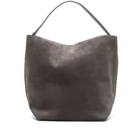 toteme sac cabas en daim à design ouvert - gris