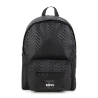 boss kidswear sac à dos rayé à logo appliqué - noir