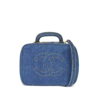 chanel pre-owned sac à main vanity à logo cc (1997) - bleu