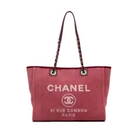 chanel pre-owned sac cabas deauville (2014-2015) - rouge