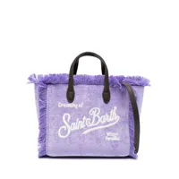 mc2 saint barth sac cabas vanity à logo brodé - violet