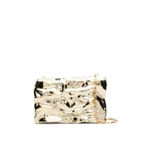 off-white pochette crushed à effet miroir - or